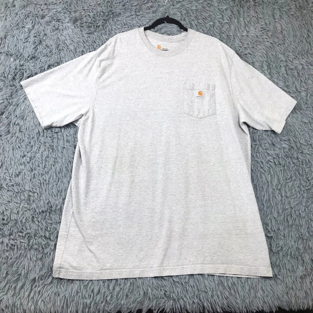 Carhartt T-Shirt Mens Short Sleeve Original Fit Pocket Logo Gray 2XL Tall